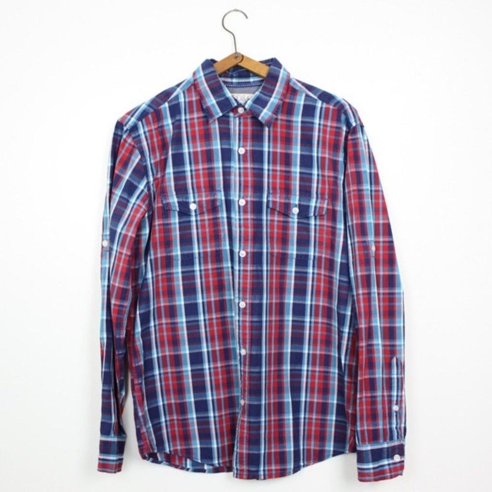 PD & C Button Down Shirt Men's Size Medium Plaid
